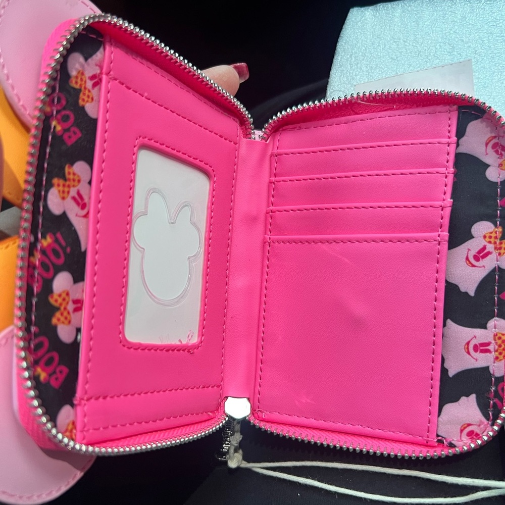 Loungefly Disney Ghost Minnie Mouse Pastel Pink Glow in the Dark Wallet…New!! - Picture 6 of 7